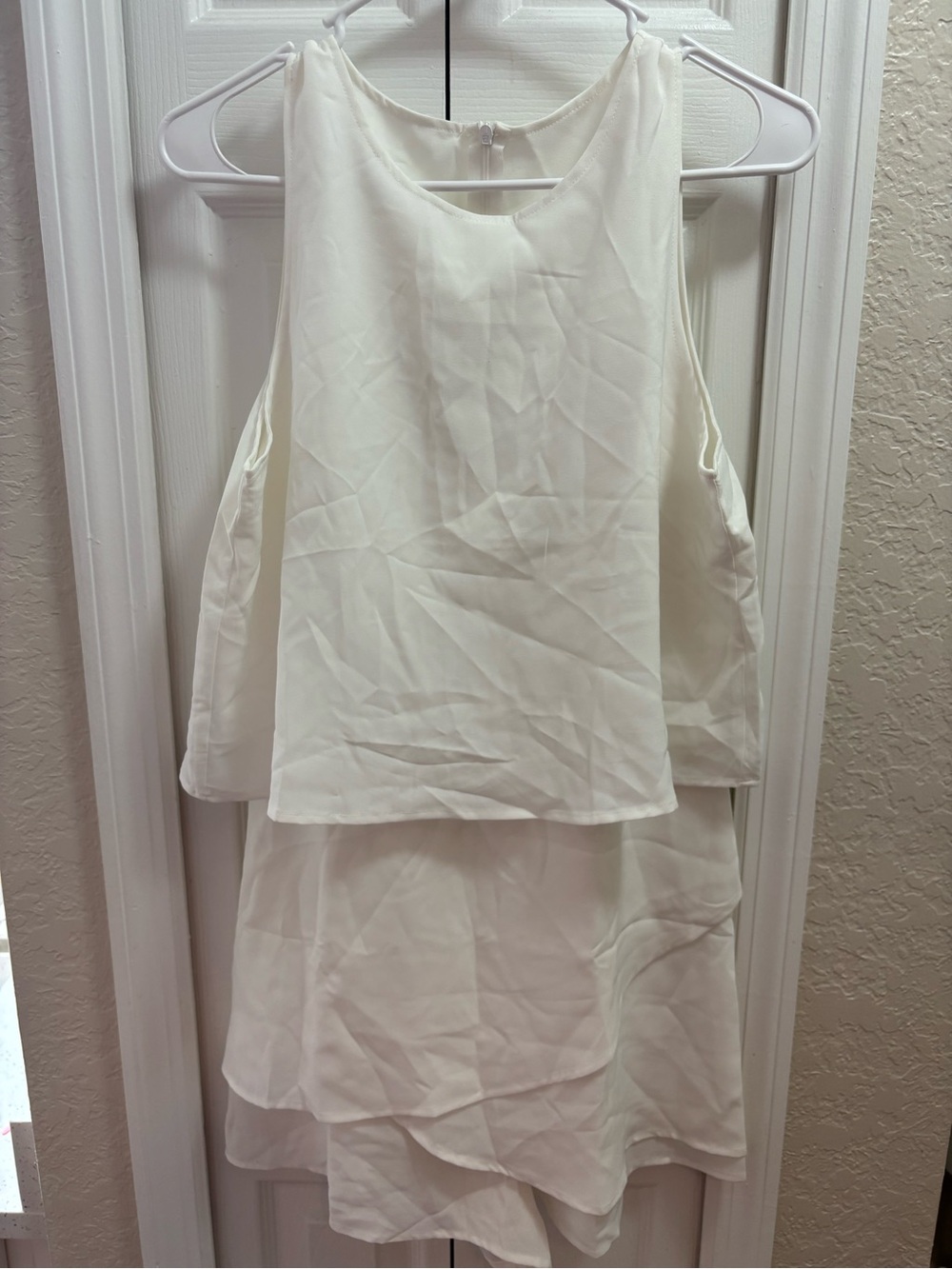 Ivory Tiered Sleeveless romper